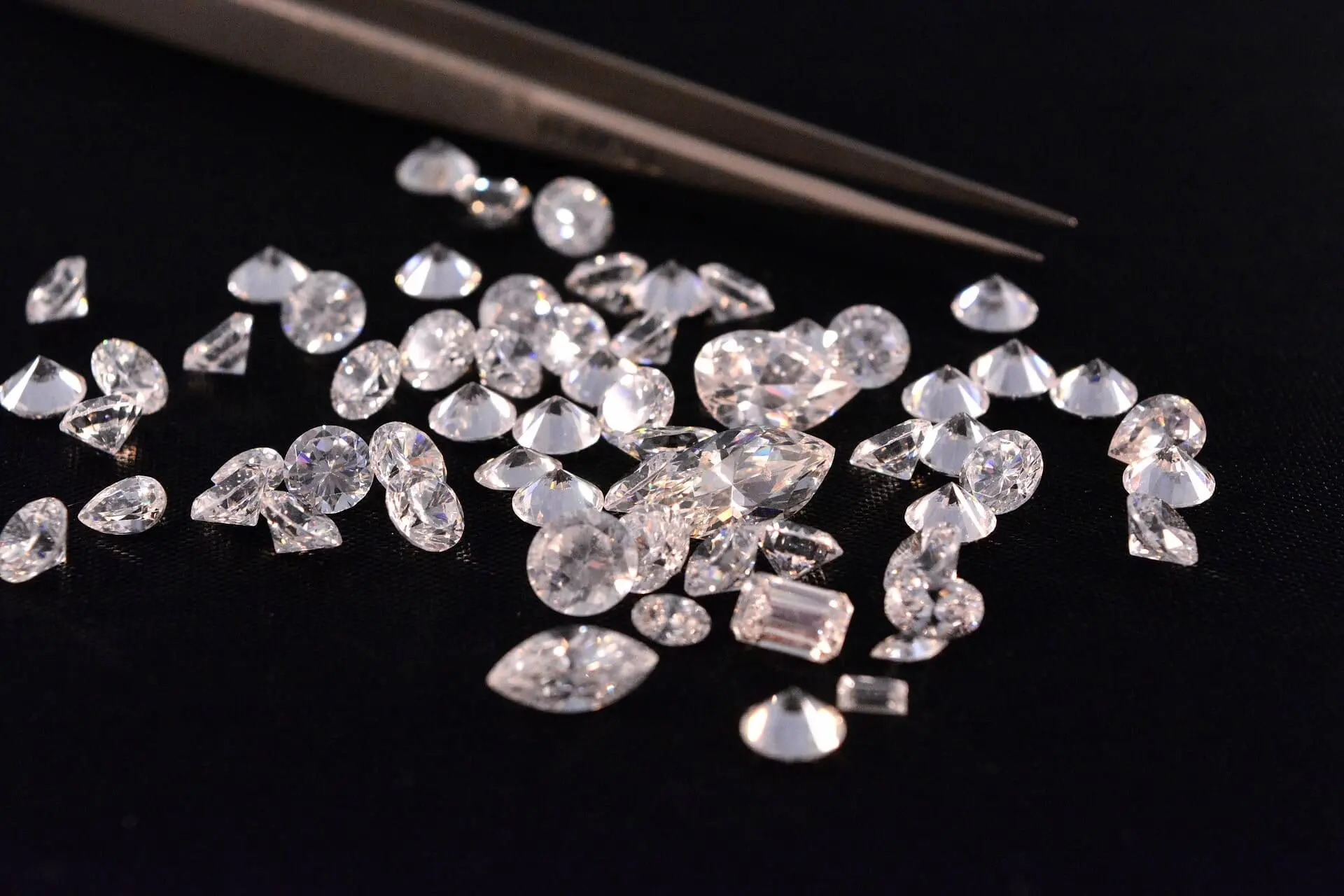 diamonds on black table
