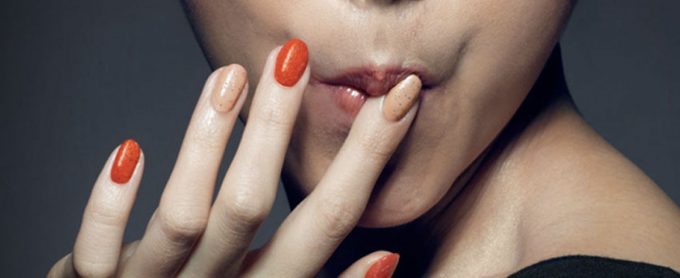 woman licking finger