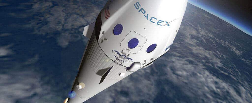 spacex rocket leaving earth's atmosphere