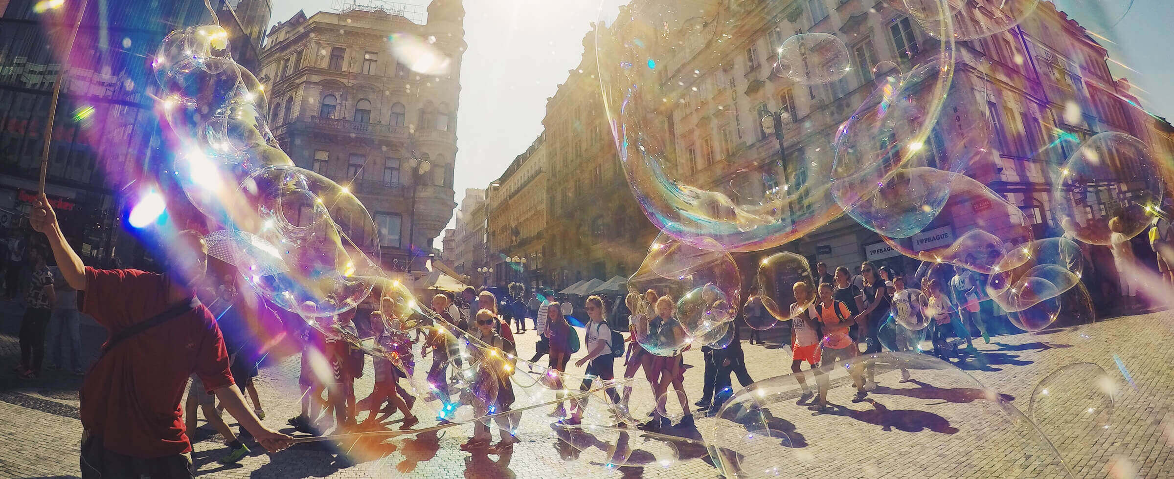 bubbles in city