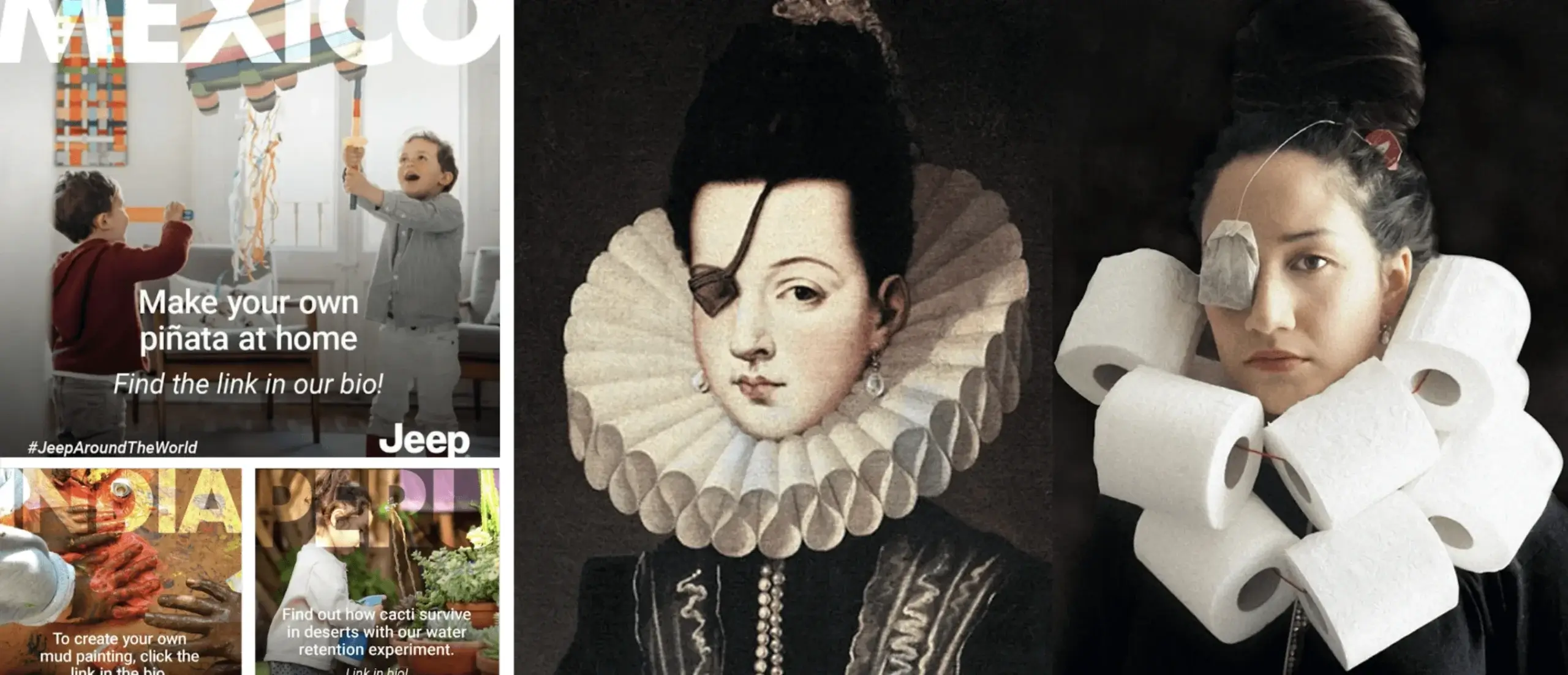 collage de varias recreaciones de obras de arte