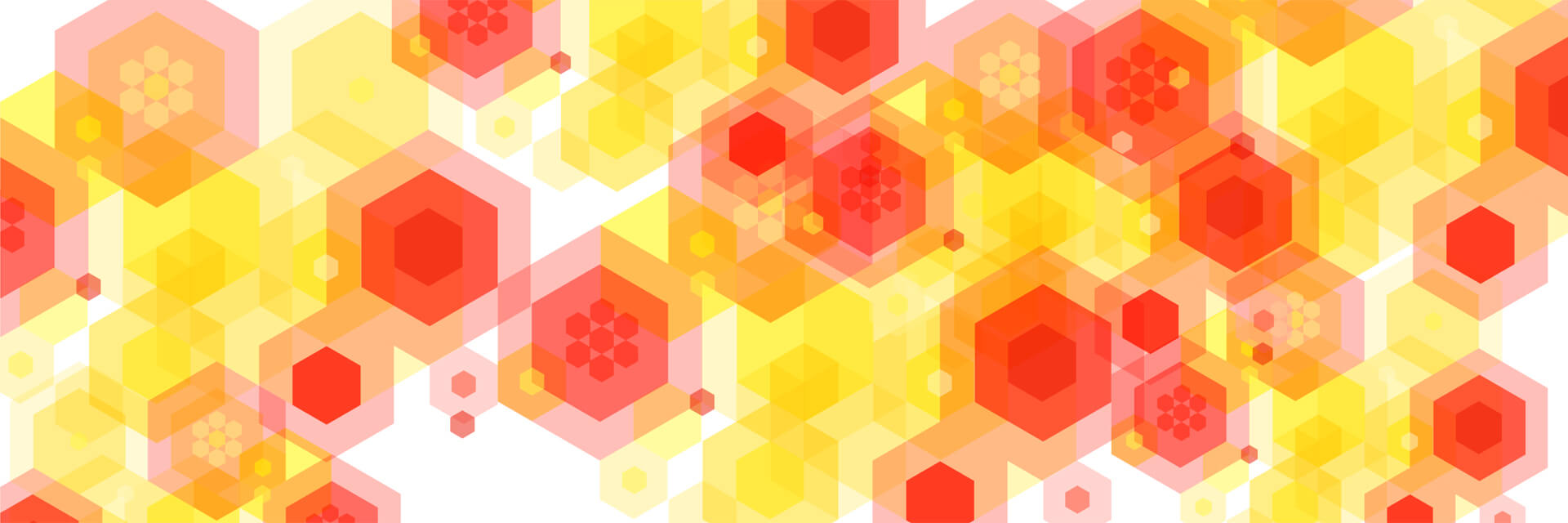 Yellow and red hexagon shapes