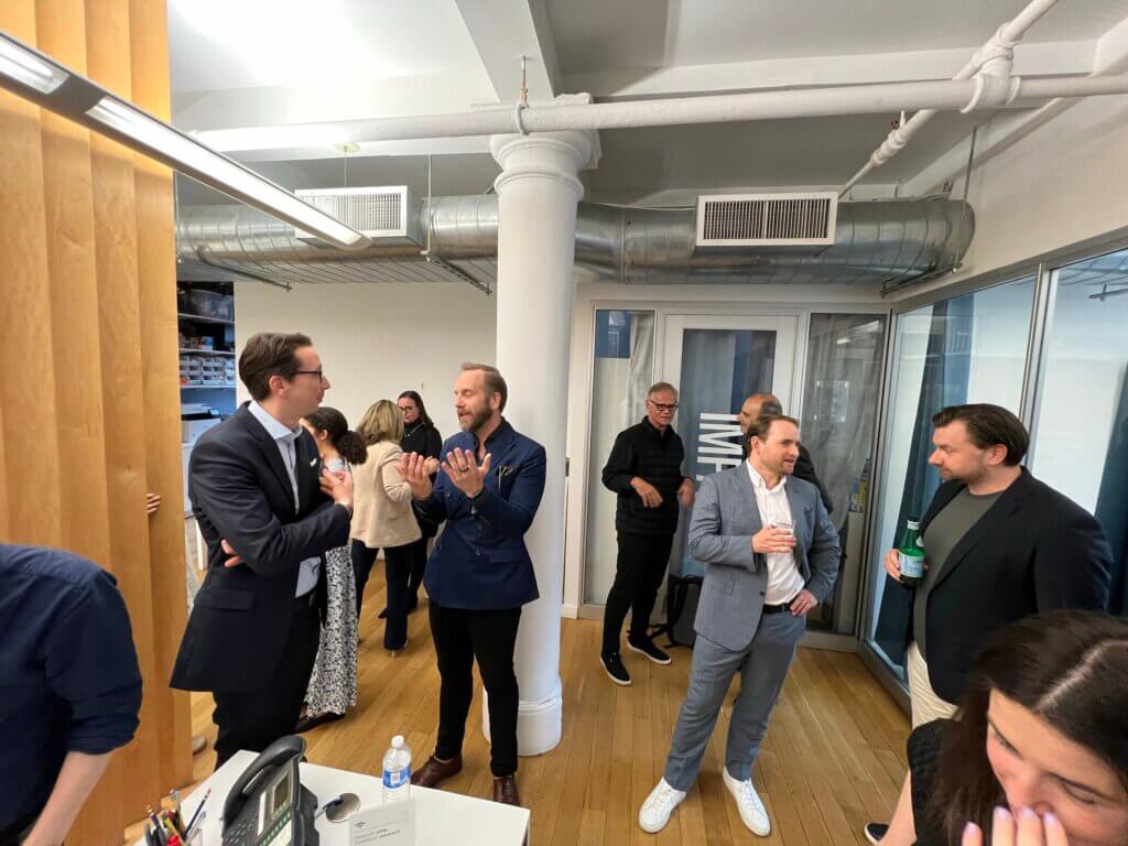 Vivaldi team networking in the NYC office