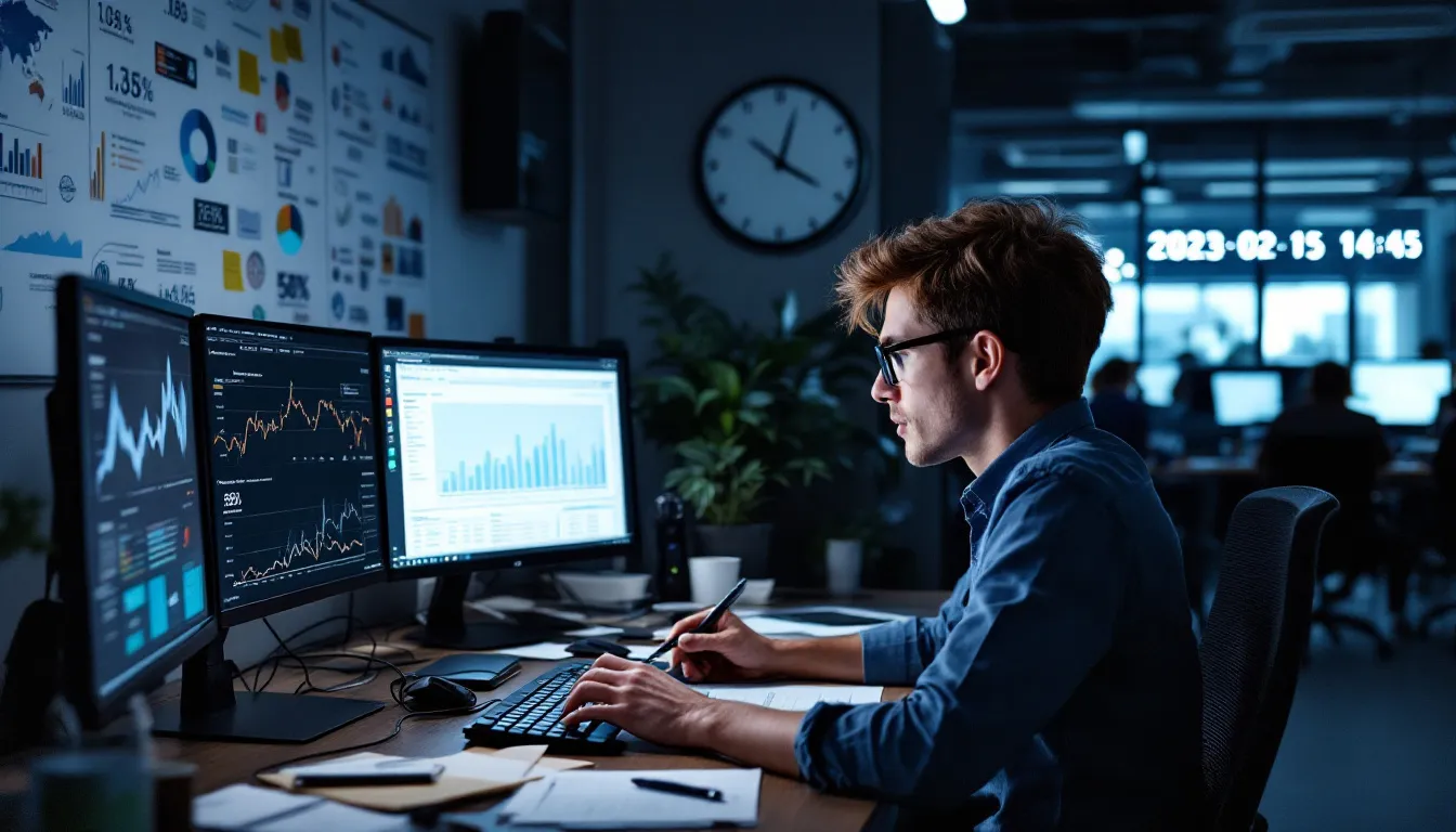 The image depicts a digital dashboard showcasing various tracking metrics and analytics tools designed to measure brand awareness and engagement. It highlights key performance indicators that help businesses understand their marketing efforts and increase brand recognition among target audiences.
