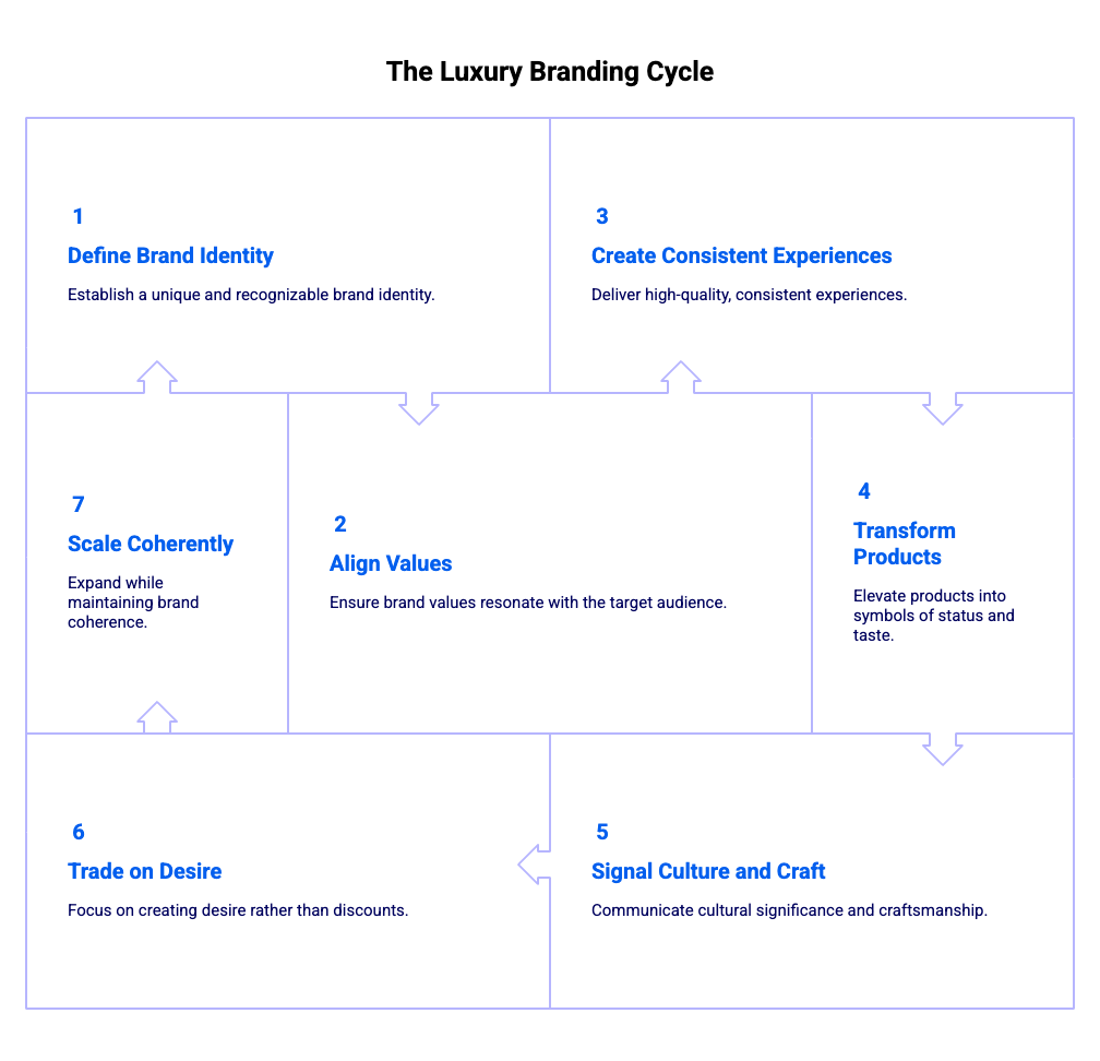 Infografía sobre el ciclo de la marca de lujo - Grupo Vivaldi