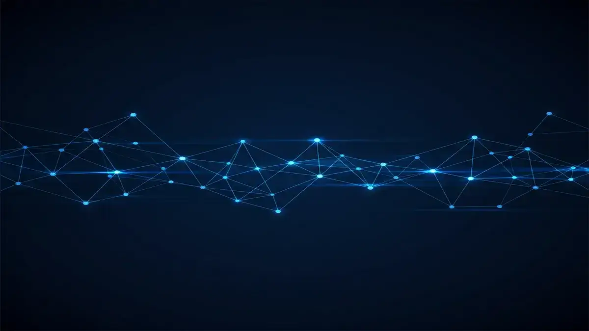 Visualización de una consultoría estratégica sobre IA que muestra patrones de redes neuronales y datos sobre el crecimiento empresarial